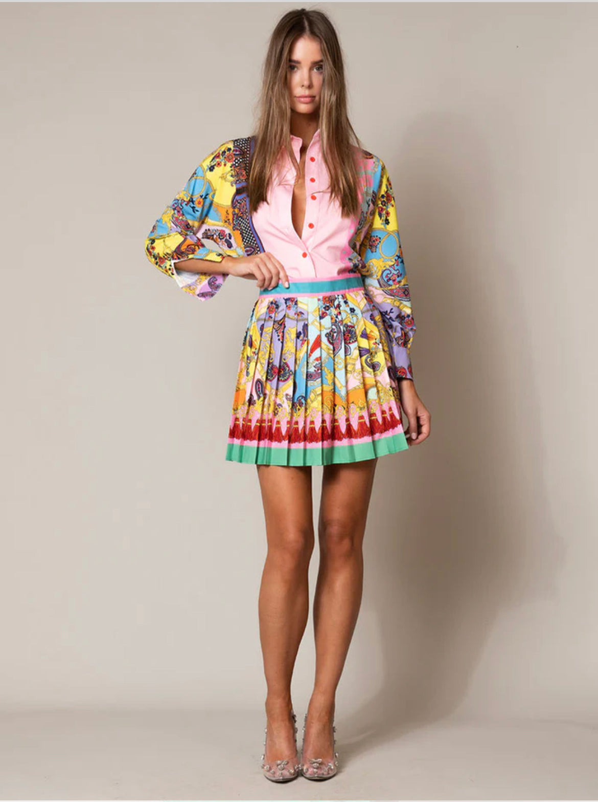 Nolita Floral Pleated Skirt Set