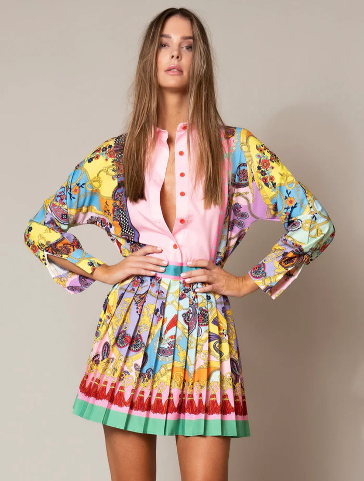 Nolita Floral Pleated Skirt Set