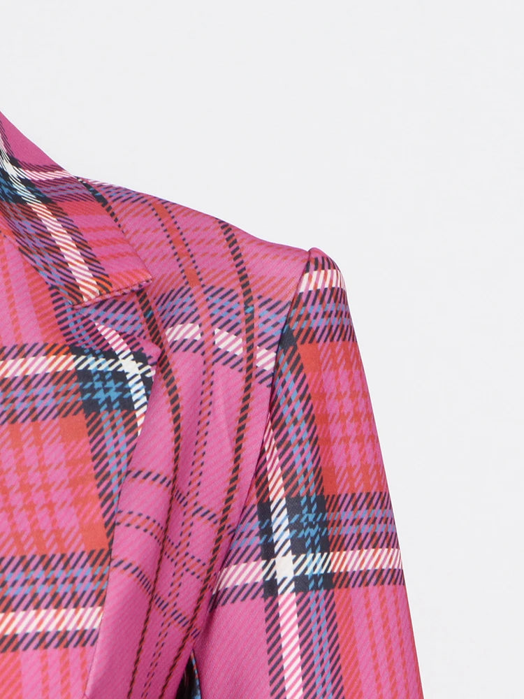 Rose Plaid Blazer