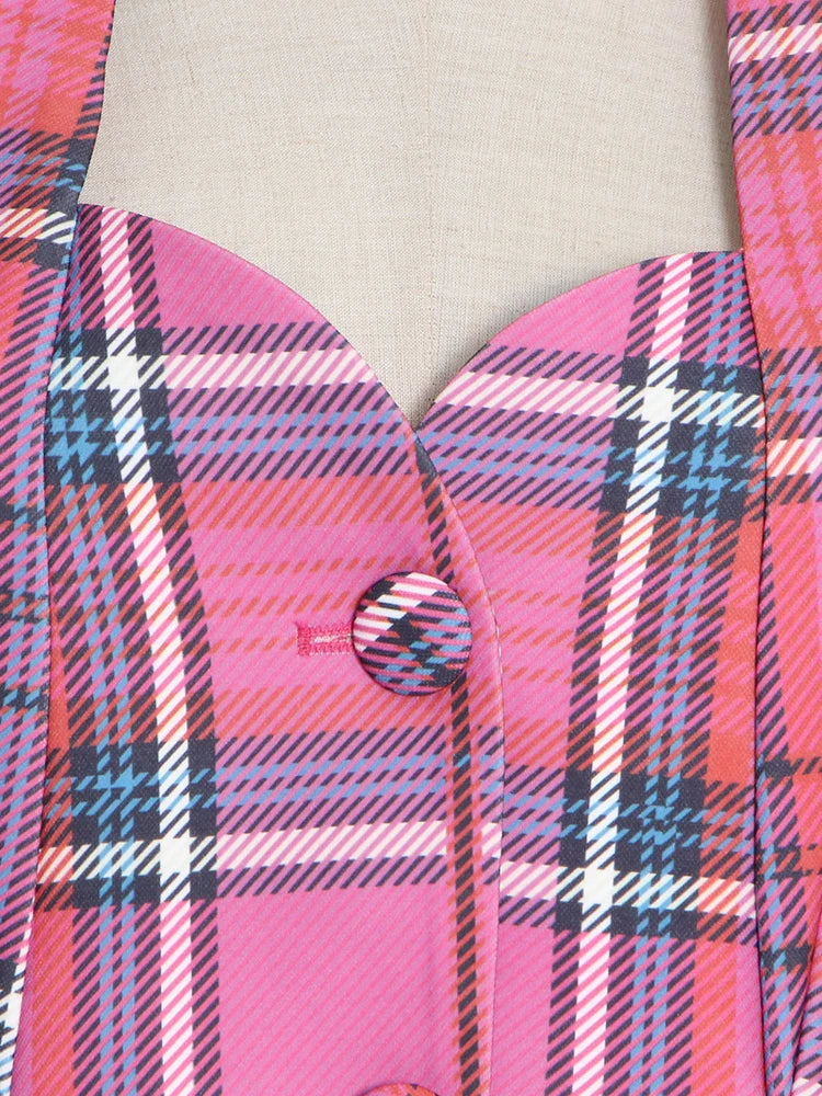 Rose Plaid Blazer