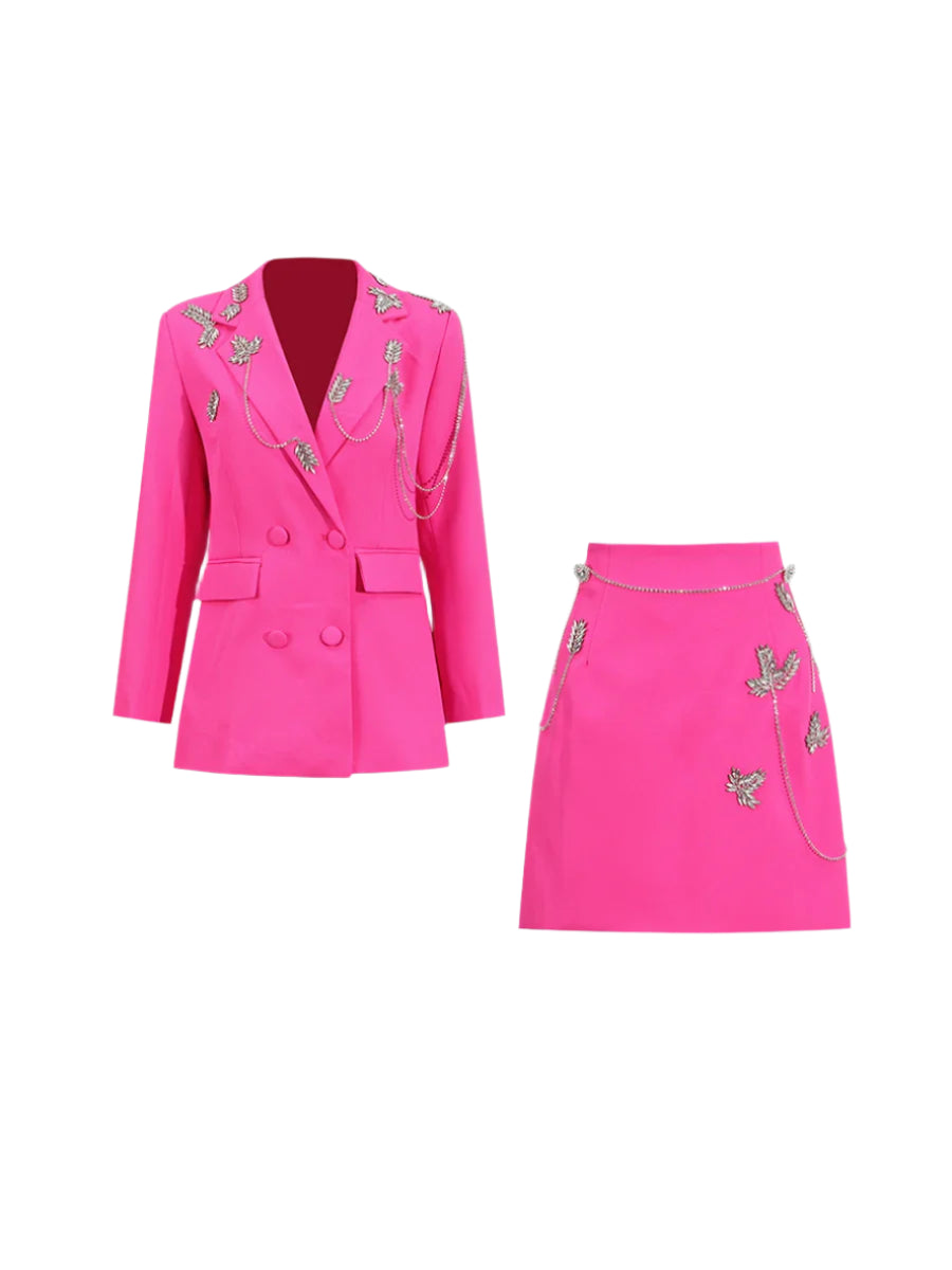 Diamonds Two Piece Mini Skirt Set