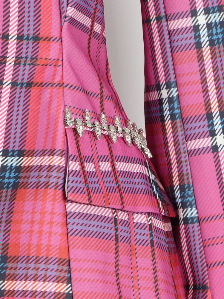Rose Plaid Blazer
