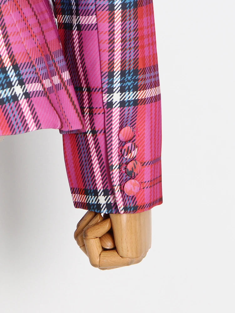 Rose Plaid Blazer