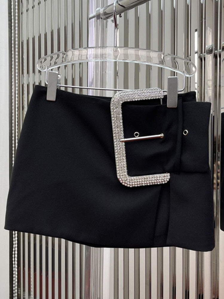 Diamond Buckel Mini Skirt