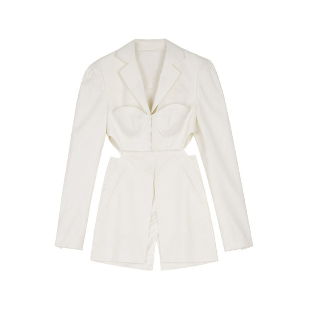 Victoire White Casual Blazer