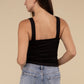 Ribbed Bra Padded V-Neck Tank Top