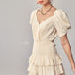 Puff Sleeves Ruffle Dress