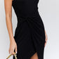 Sleeveless Twist Wrap Rib Midi Dress