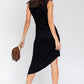 Sleeveless Twist Wrap Rib Midi Dress