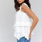 Sleeveless Asymmetrical Hem Line Tiered Top