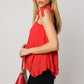 Sleeveless Asymmetrical Hem Line Tiered Top