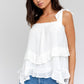 Sleeveless Asymmetrical Hem Line Tiered Top