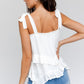 Sleeveless Asymmetrical Hem Line Tiered Top