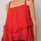 Sleeveless Asymmetrical Hem Line Tiered Top