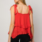 Sleeveless Asymmetrical Hem Line Tiered Top