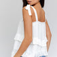 Sleeveless Asymmetrical Hem Line Tiered Top