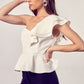 One Shoulder Ruffle Peplum Top