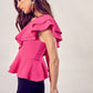 One Shoulder Ruffle Peplum Top