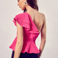 One Shoulder Ruffle Peplum Top