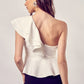 One Shoulder Ruffle Peplum Top