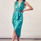 Front Slit Wrap Dress