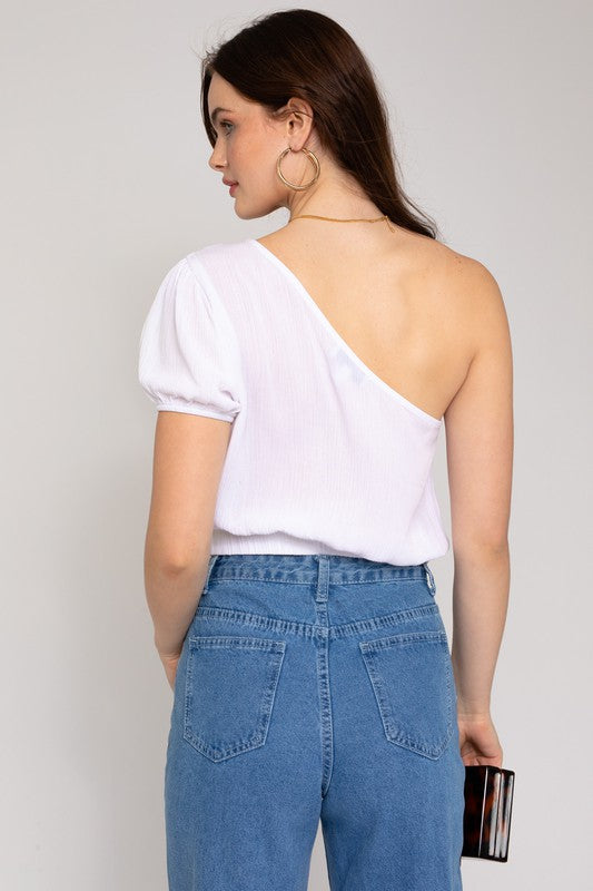 S/S One Shoulder Top