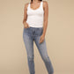 Ribbed Bra Padded V-Neck Tank Top