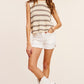 Chunky Stripe Sleeveless Sweater Top