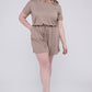 Plus Brushed DTY Romper with Pockets