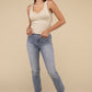 Ribbed Bra Padded V-Neck Tank Top