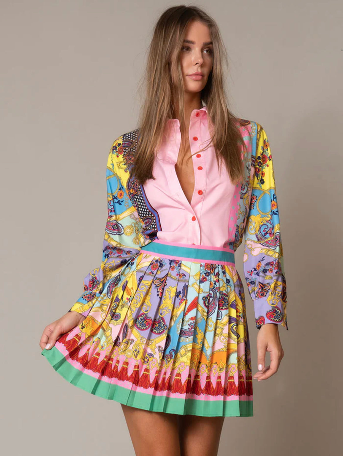 Nolita Floral Pleated Skirt Set
