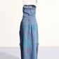 Denim Strapless High Split Dress