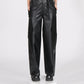 Faux Leather Loose Fit Pants