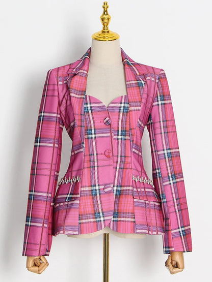 Rose Plaid Blazer