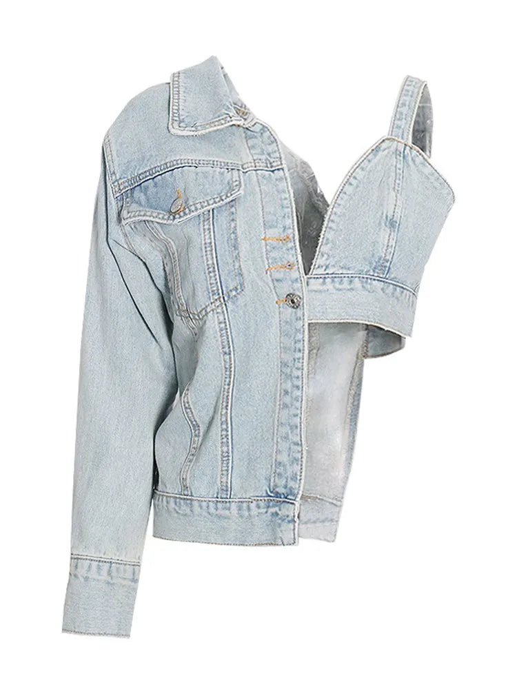 Asymmetrical Denim Jacket