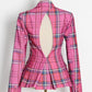 Rose Plaid Blazer