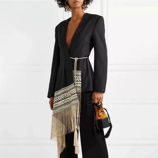 Solid and Gold Tassel Jacket