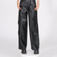 Faux Leather Loose Fit Pants