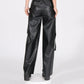 Faux Leather Loose Fit Pants