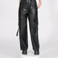 Faux Leather Loose Fit Pants