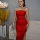 Strapless Sexy Slit Tube Dress