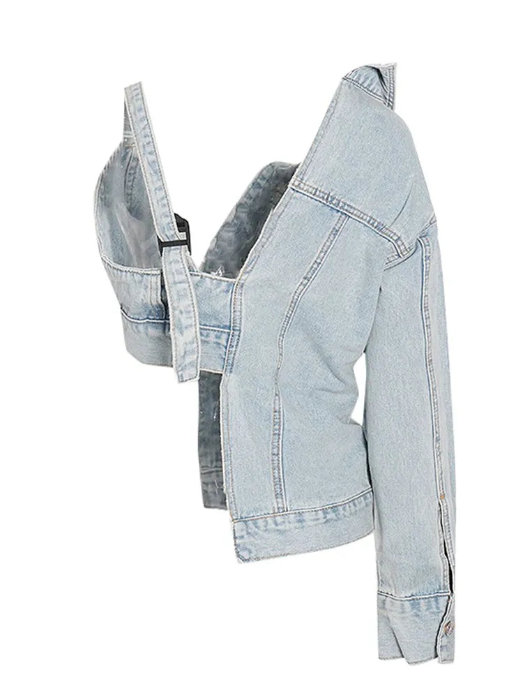 Asymmetrical Denim Jacket