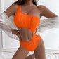 Bali Sexy Rib One Shoulder Cut Out Swimsuit