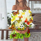 Off Shoulder Gradient and Print Sundress Dress