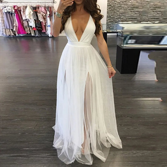 White Maxi Slip Dress