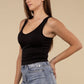 Ribbed Bra Padded V-Neck Tank Top